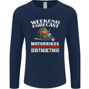 Weekend Forecast Motorbikes Mens Long Sleeve T-Shirt Navy Blue