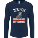 Weekend Forecast Motorbikes Mens Long Sleeve T-Shirt Navy Blue