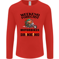 Weekend Forecast Motorbikes Mens Long Sleeve T-Shirt Red