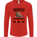 Weekend Forecast Motorbikes Mens Long Sleeve T-Shirt Red