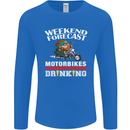 Weekend Forecast Motorbikes Mens Long Sleeve T-Shirt Royal Blue