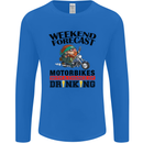 Weekend Forecast Motorbikes Mens Long Sleeve T-Shirt Royal Blue