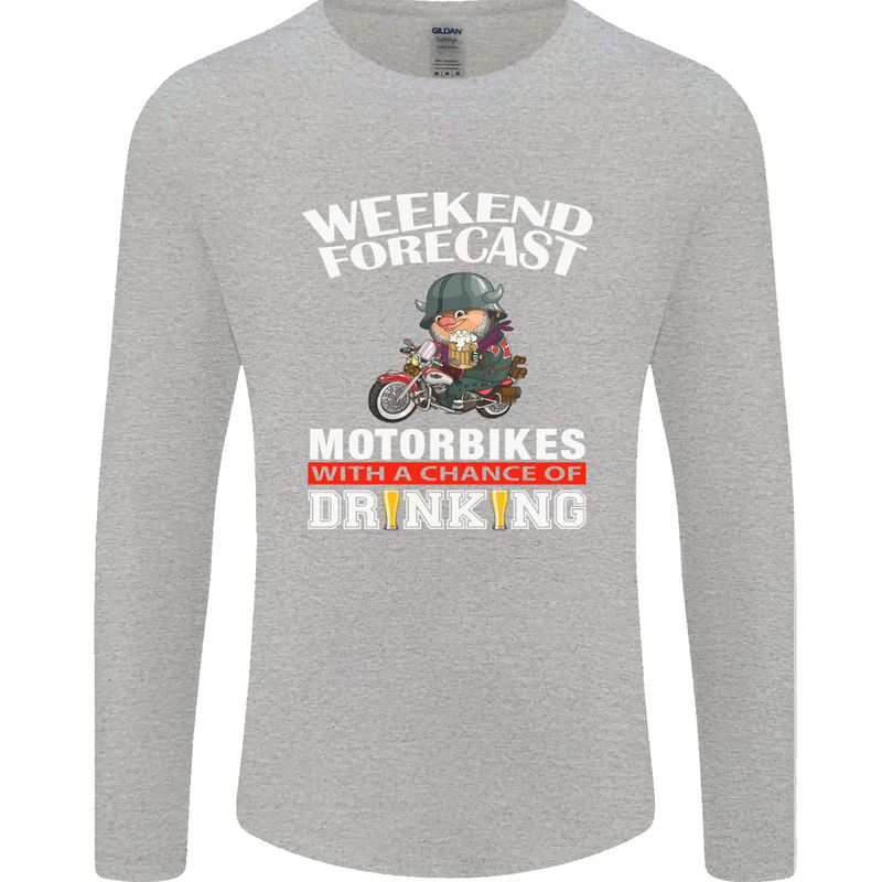 Weekend Forecast Motorbikes Mens Long Sleeve T-Shirt Sports Grey