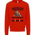 Weekend Forecast Motorbikes Mens Sweatshirt Jumper Bright Red