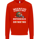 Weekend Forecast Motorbikes Mens Sweatshirt Jumper Bright Red