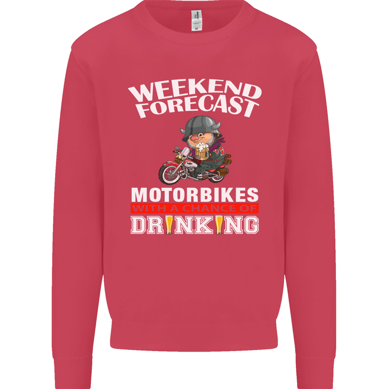 Weekend Forecast Motorbikes Mens Sweatshirt Jumper Heliconia
