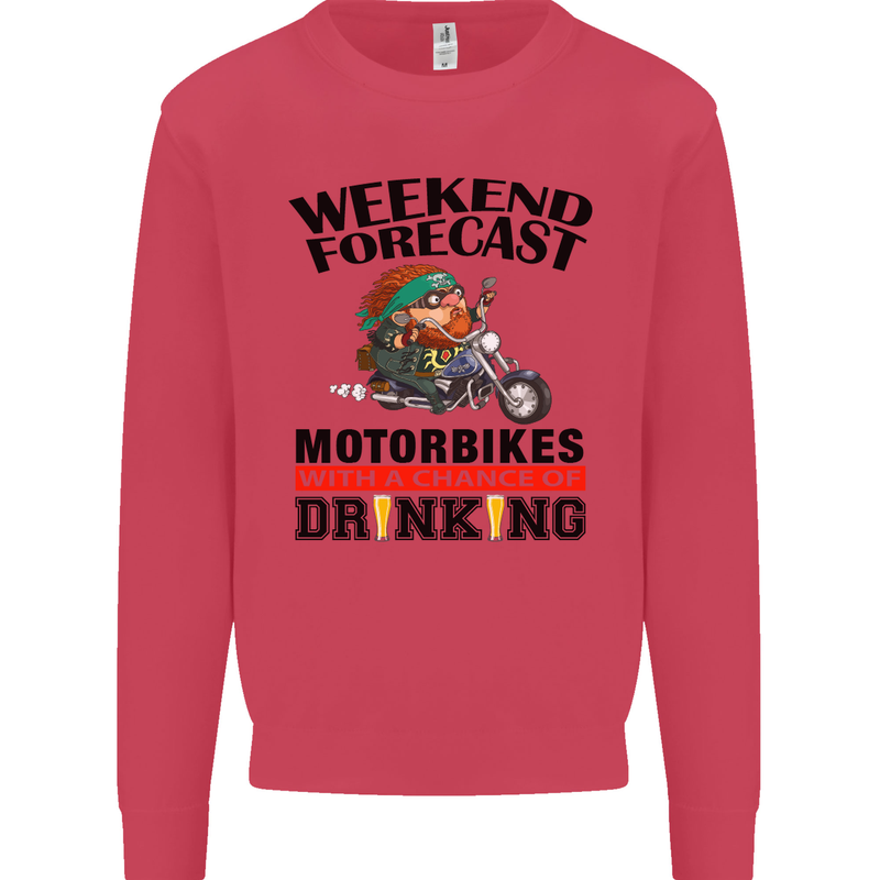 Weekend Forecast Motorbikes Mens Sweatshirt Jumper Heliconia