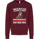 Weekend Forecast Motorbikes Mens Sweatshirt Jumper Maroon