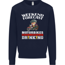 Weekend Forecast Motorbikes Mens Sweatshirt Jumper Navy Blue