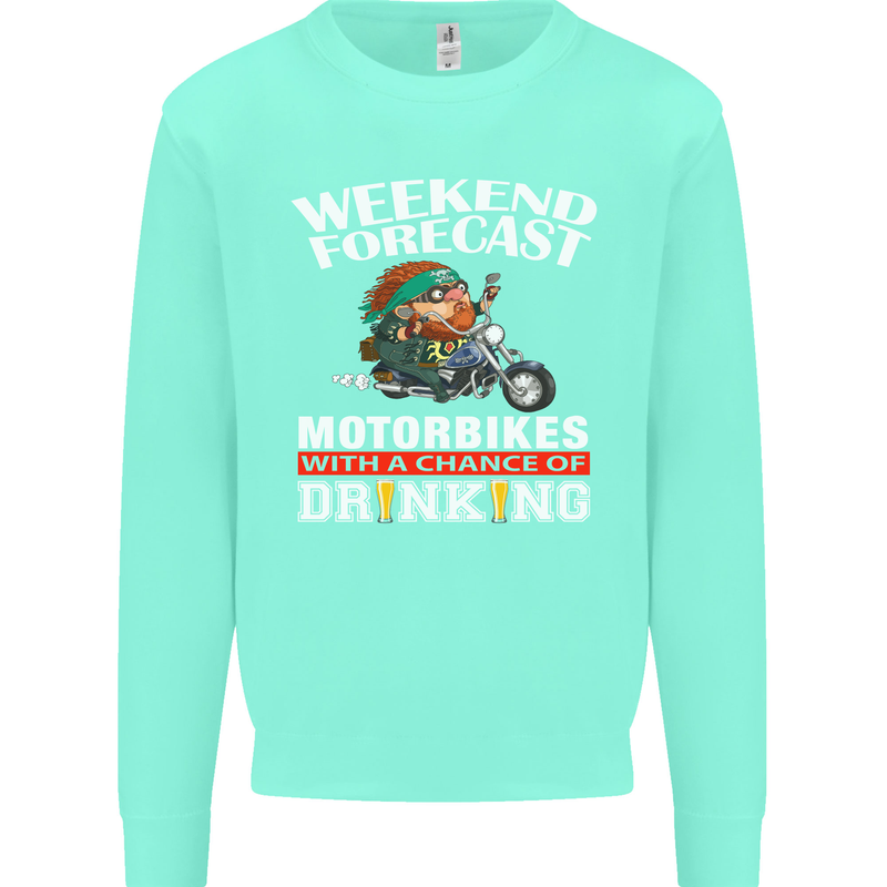 Weekend Forecast Motorbikes Mens Sweatshirt Jumper Peppermint