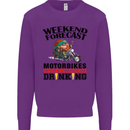 Weekend Forecast Motorbikes Mens Sweatshirt Jumper Purple