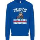 Weekend Forecast Motorbikes Mens Sweatshirt Jumper Royal Blue