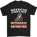 Weekend Forecast Motorbikes Mens T-Shirt Cotton Gildan Black