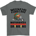 Weekend Forecast Motorbikes Mens T-Shirt Cotton Gildan Charcoal