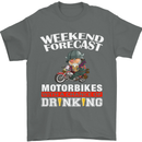 Weekend Forecast Motorbikes Mens T-Shirt Cotton Gildan Charcoal