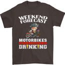 Weekend Forecast Motorbikes Mens T-Shirt Cotton Gildan Dark Chocolate
