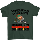 Weekend Forecast Motorbikes Mens T-Shirt Cotton Gildan Forest Green