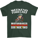 Weekend Forecast Motorbikes Mens T-Shirt Cotton Gildan Forest Green