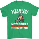 Weekend Forecast Motorbikes Mens T-Shirt Cotton Gildan Irish Green