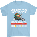 Weekend Forecast Motorbikes Mens T-Shirt Cotton Gildan Light Blue
