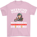 Weekend Forecast Motorbikes Mens T-Shirt Cotton Gildan Light Pink