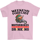 Weekend Forecast Motorbikes Mens T-Shirt Cotton Gildan Light Pink
