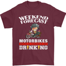 Weekend Forecast Motorbikes Mens T-Shirt Cotton Gildan Maroon
