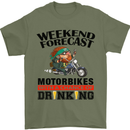 Weekend Forecast Motorbikes Mens T-Shirt Cotton Gildan Military Green
