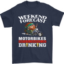 Weekend Forecast Motorbikes Mens T-Shirt Cotton Gildan Navy Blue