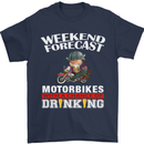 Weekend Forecast Motorbikes Mens T-Shirt Cotton Gildan Navy Blue