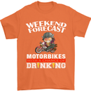 Weekend Forecast Motorbikes Mens T-Shirt Cotton Gildan Orange