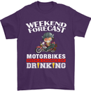 Weekend Forecast Motorbikes Mens T-Shirt Cotton Gildan Purple