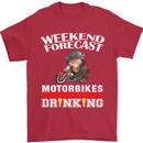 Weekend Forecast Motorbikes Mens T-Shirt Cotton Gildan Red