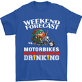 Weekend Forecast Motorbikes Mens T-Shirt Cotton Gildan Royal Blue