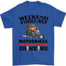 Weekend Forecast Motorbikes Mens T-Shirt Cotton Gildan Royal Blue