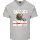 Weekend Forecast Motorbikes Mens V-Neck Cotton T-Shirt Sports Grey