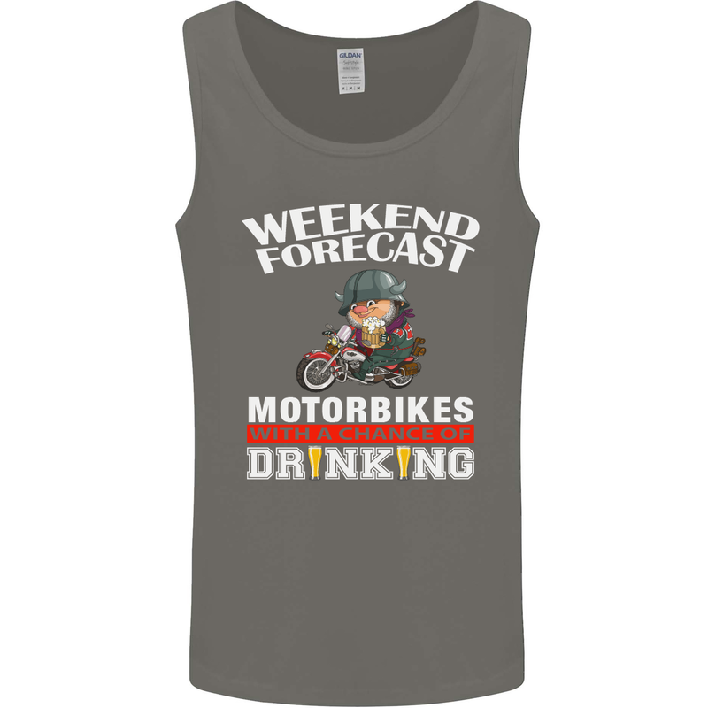 Weekend Forecast Motorbikes Mens Vest Tank Top Charcoal
