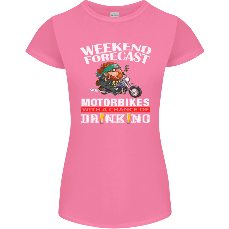 Weekend Forecast Motorbikes Womens Petite Cut T-Shirt Azalea