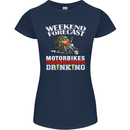 Weekend Forecast Motorbikes Womens Petite Cut T-Shirt Navy Blue