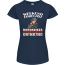 Weekend Forecast Motorbikes Womens Petite Cut T-Shirt Navy Blue