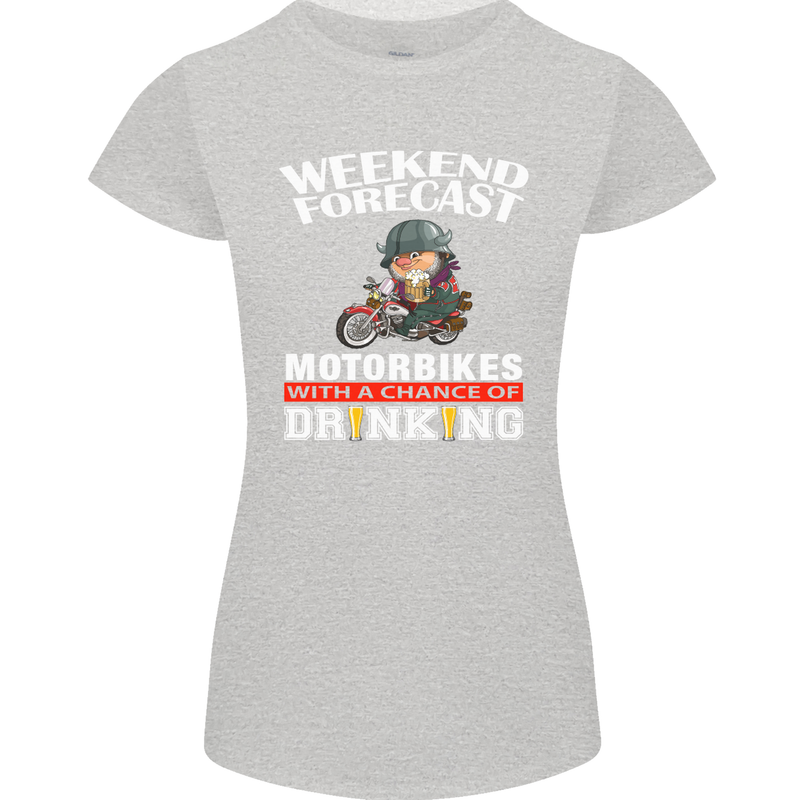 Weekend Forecast Motorbikes Womens Petite Cut T-Shirt Sports Grey