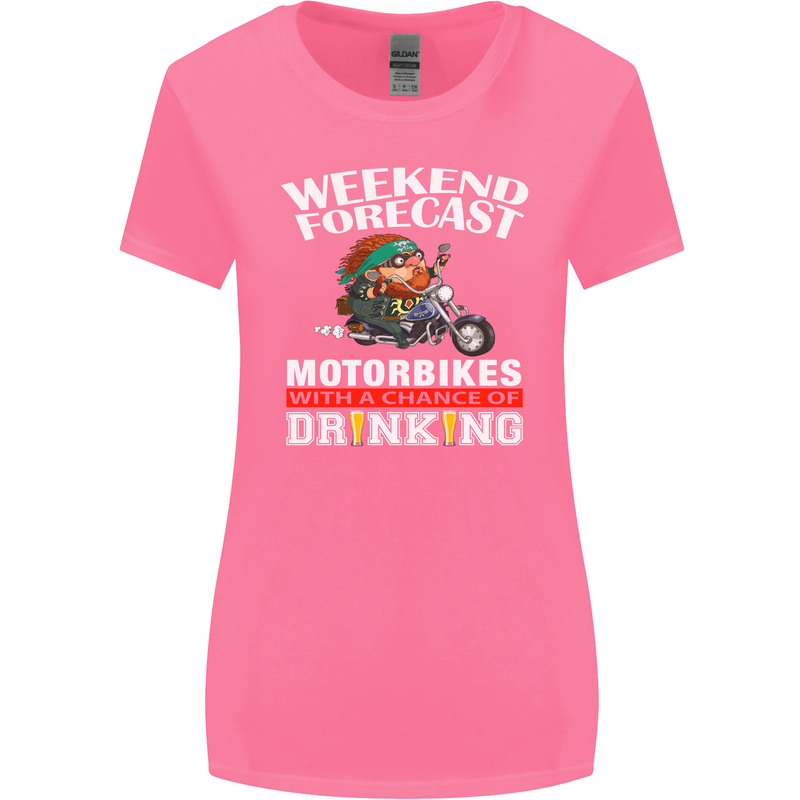 Weekend Forecast Motorbikes Womens Wider Cut T-Shirt Azalea