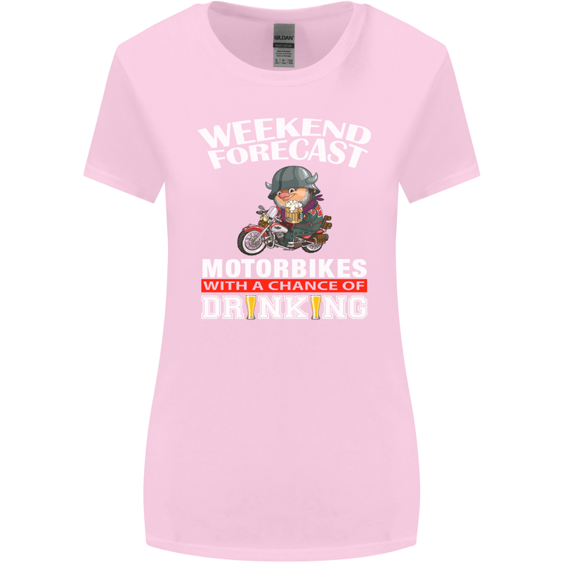 Weekend Forecast Motorbikes Womens Wider Cut T-Shirt Light Pink