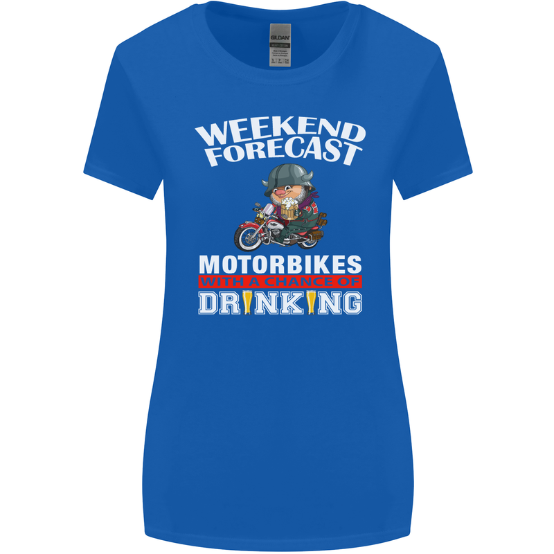 Weekend Forecast Motorbikes Womens Wider Cut T-Shirt Royal Blue