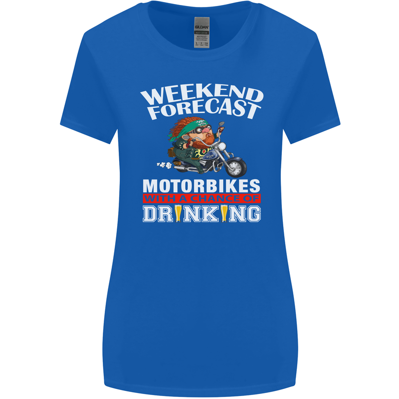 Weekend Forecast Motorbikes Womens Wider Cut T-Shirt Royal Blue