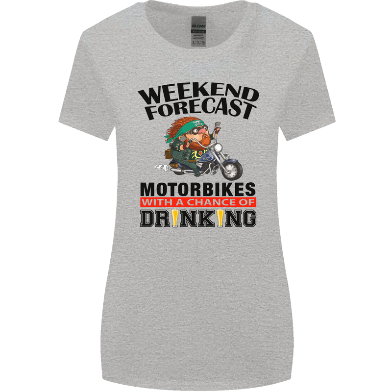 Weekend Forecast Motorbikes Womens Wider Cut T-Shirt Sports Grey