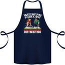 Weekend Forecast Rugby Funny Beer Alcohol Cotton Apron 100% Organic Navy Blue