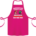 Weekend Forecast Rugby Funny Beer Alcohol Cotton Apron 100% Organic Pink