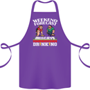 Weekend Forecast Rugby Funny Beer Alcohol Cotton Apron 100% Organic Purple