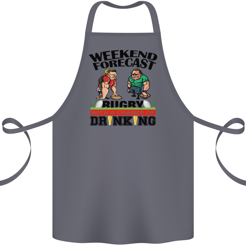 Weekend Forecast Rugby Funny Beer Alcohol Cotton Apron 100% Organic Steel